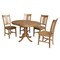 International Concepts Round 36 in Round Top Pedestal Ext Table with 12 in Leaf And 4 RTA Chairs, Pecan, 36 in W, 48 in L K59-36RXT-C10-4 - alternate 1